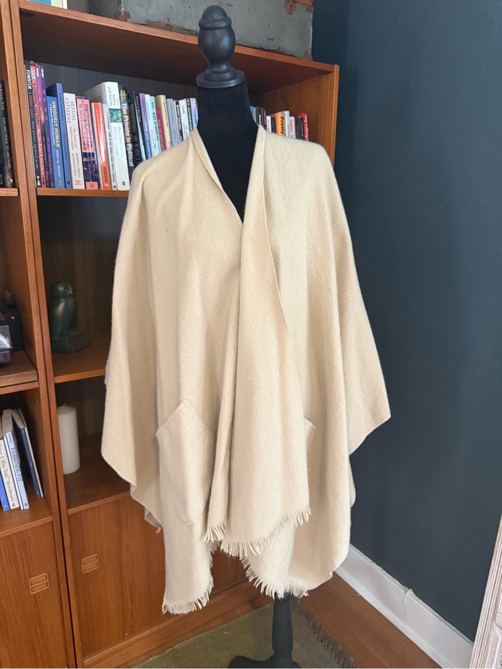 Cider Cream Fringe Wrap Cape
